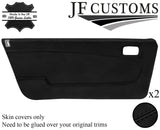 BLACK STITCH LEATHER 2X FRONT DOOR CARD COVER FOR LANCIA BETA VOLUMEX COUPE JF2