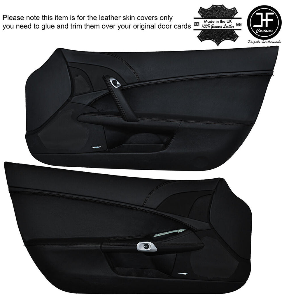 BLACK STITCH FOR CHEVROLET CORVETTE C6 2005-13 CUSTOM LEATHER DOOR PANEL COVERS