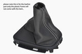 white stitch FITS LAND ROVER FREELANDER 2 06-11 AUTOMATIC LEATHER GEAR GAITER