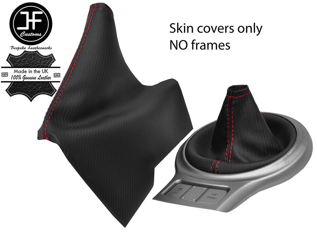 RED STITCH CARBON FIBER VINYL GAITER SET FOR TOYOTA GT86 SUBARU BRZ 12-17
