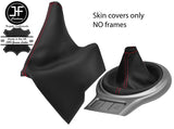 RED STITCH CARBON FIBER VINYL GAITER SET FOR TOYOTA GT86 SUBARU BRZ 12-17
