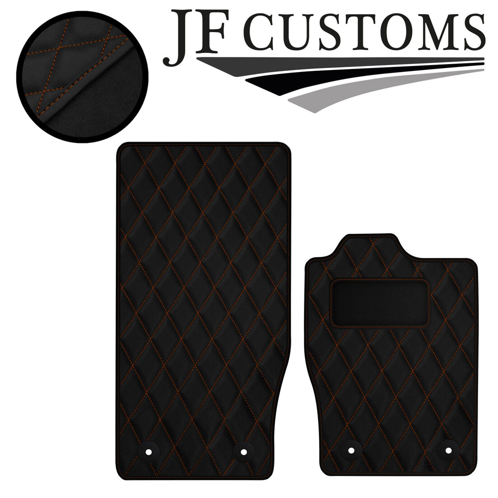 TAN DIAMOND STITCH VINYL 2X TAILORED FLOOR CARPET FOR JAGUAR F-TYPE 13-21 JF1