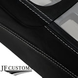 WHITE STITCH LEATHER FULL CENTRE CONSOLE COVER FOR AUDI A4 B8 2008-2015