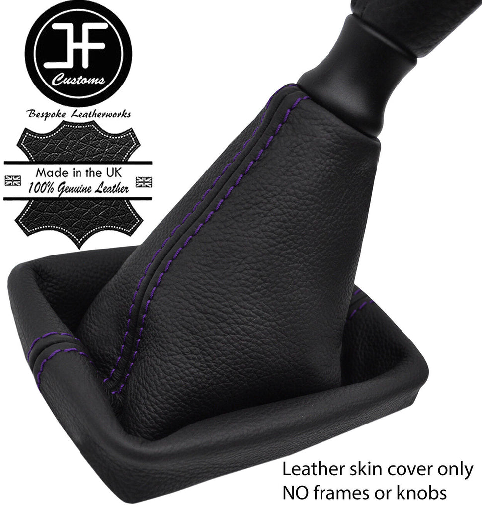 PURPLE STITCH TOP GRAIN LEATHER GEAR GAITER FOR PEUGEOT 206 & 206 CC 1998-2012