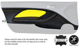 YELLOW STITCH 2X FRONT DOOR CARD TRIM LTHR COVERS FITS BMW E46 CONVERTIBLE COUPE