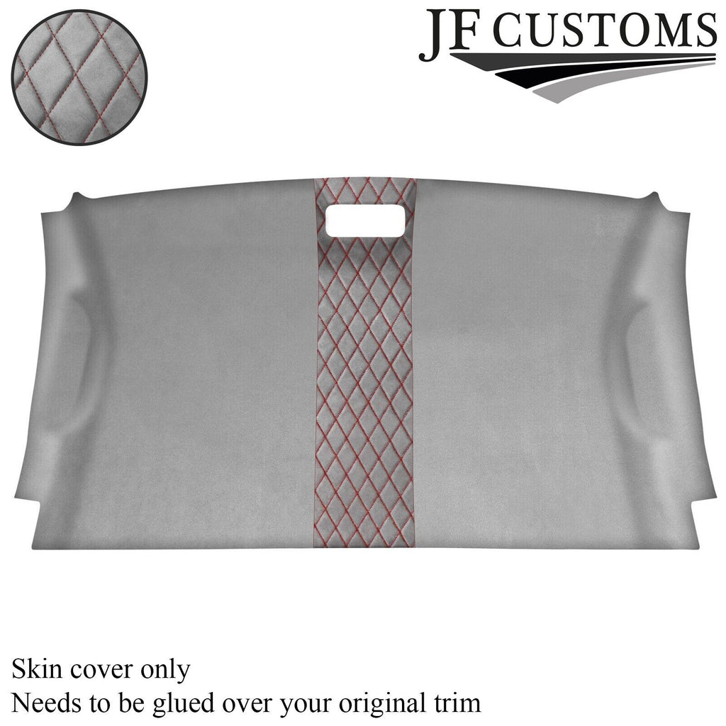 DSG2 D RED STITCH L GREY SUEDE HEADLINER COVER FOR FORD TRANSIT CONNECT 02-13