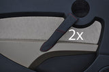 red stitch FITS PROTON GEN2  2X DOOR HANDLE LEATHER COVERS CUSTOM NEW MADE IN UK