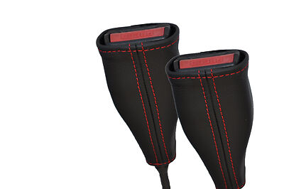 red stitch FITS BMW 5 SERIES E34 88-96  2X FRONT SEAT BELT STALK  COVERS ONLY