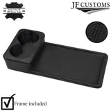 BLACK LEATHER COVERED CONSOLE CUP HOLDER TRIM FITS MERCEDES W126 S CLASS 79-91
