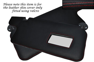 RED STITCH FITS HONDA PRELUDE MK3 86-91 2X SUN VISORS LEATHER COVERS ONLY