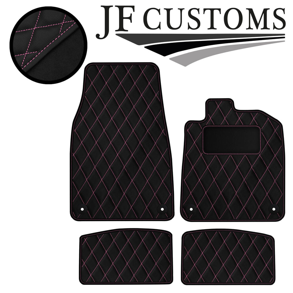 PINK DIAMOND STITCH VINYL 4XTAILORED FLOOR CARPET FOR PORSCHE TAYCAN 19-21 JF1