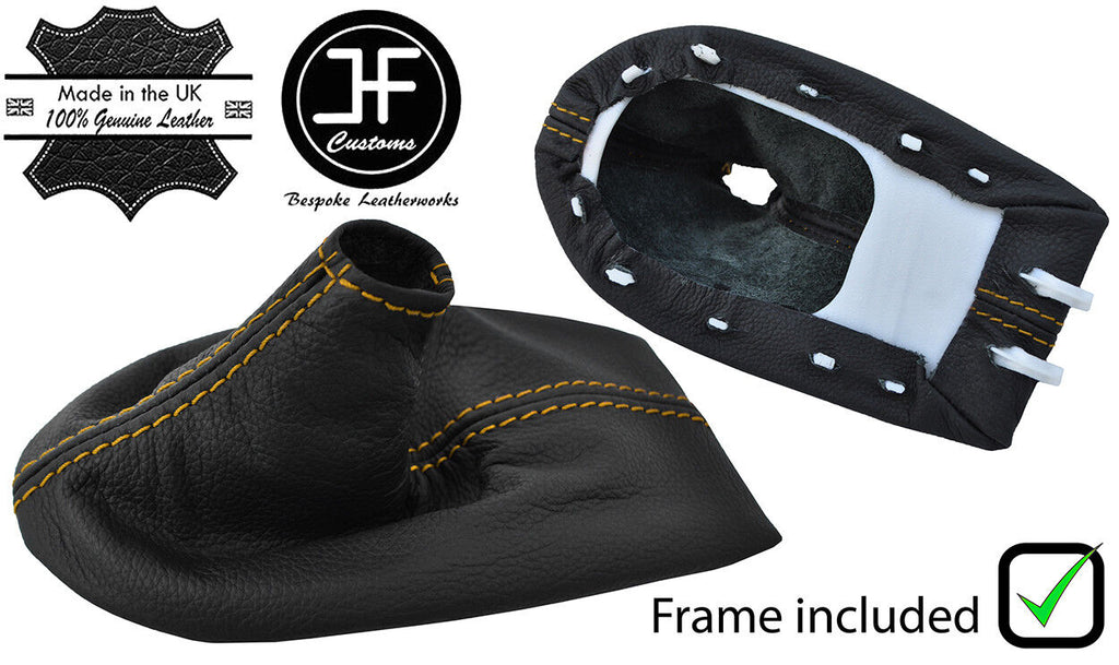 YELLOW STITCH LEATHER GEAR + PLASTIC FRAME FOR PORSCHE BOXSTER 986 CARRERA 996