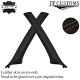 ORANGE  STITCH LEATHER PILLAR KIT COVERS FOR BMW E46 3 SERIES COUPE 98-04