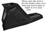 BLACK STITCH 2X LEATHER KNEE PADS SKIN COVERS FITS FIAT X1/9 X19 1973-1989
