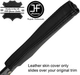 BLACK STITCH TOP GRAIN LEATHER HANDBRAKE GAITER COVER FITS PEUGEOT 309 85-94