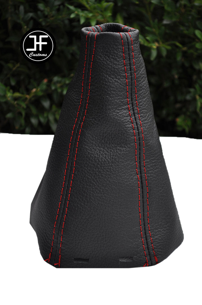 RED DOUBLE STTICH FITS SAAB SS 93 9-3 2003+ REAL LEATHER GEAR GAITER CUSTOM NEW