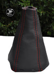 RED DOUBLE STTICH FITS SAAB SS 93 9-3 2003+ REAL LEATHER GEAR GAITER CUSTOM NEW
