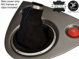 BLUE STITCH BLACK FAUX SUEDE GEAR GAITER FITS HONDA CIVIC EP3 TYPE R 2001-2005