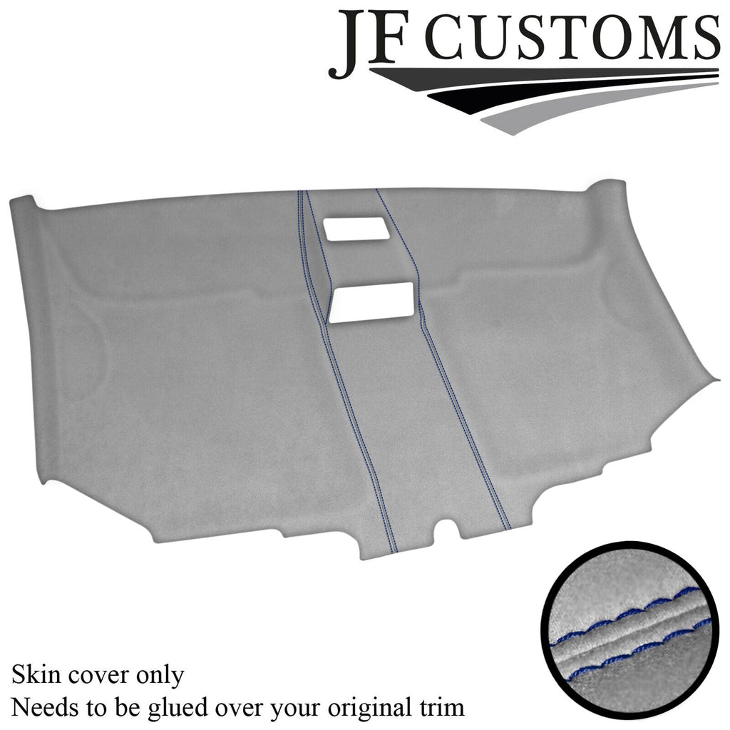 BLUE STITCH L GREY SUEDE FRONT ROOF HEADLINER COVER FITS VW T5 TRANSPORTER VAN
