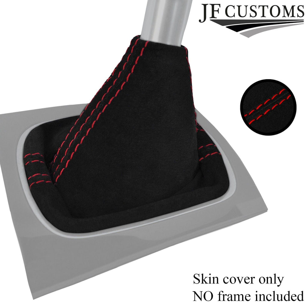 RED STITCHING REAL SUEDE MANUAL GEAR GAITER FITS AUDI A3 8P 2004-2012 CUSTOM NEW