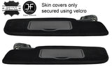 BLACK STITCH 2X SUN VISORS SUEDE COVERS FITS FORD MUSTANG CONVERTIBLE 10-14