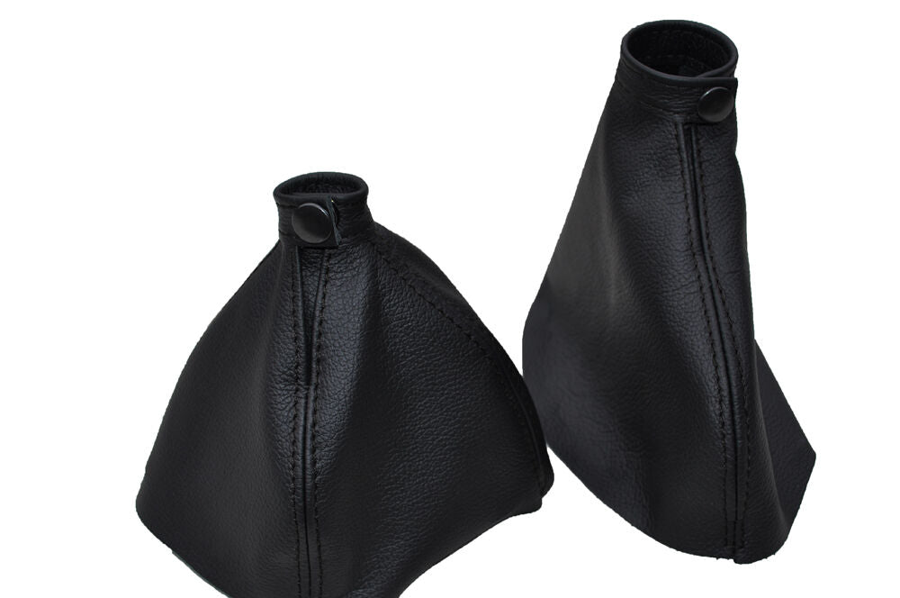 BLACK DOUBLE STITCHING  FITS ALFA ROMEO 159 2005-2011 REAL LEATHER GAITERS SET