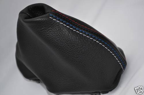 FITS BMW E46  AUTO GEAR GAITER BLACK BOOT LEATHER TRI STITCH CUSTOM NEW