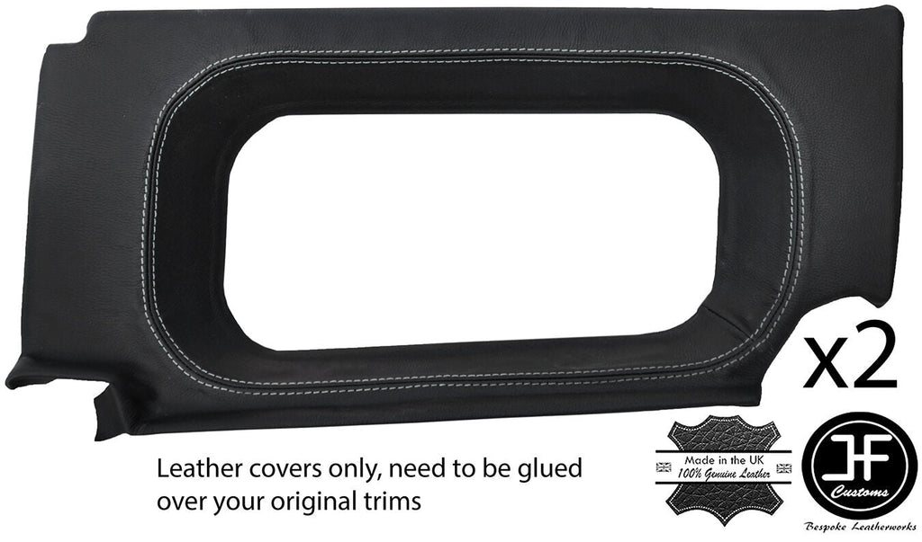 GREY STITCH 2X REAR WINDOW SIDE TRIM COVERS FITS DEFENDER 90 110 STATION WAGON