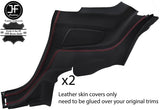 RED STITCH 2X REAR SIDE QUARTER PANEL LEATHER COVERS FITS FORD MUSTANG 15-18