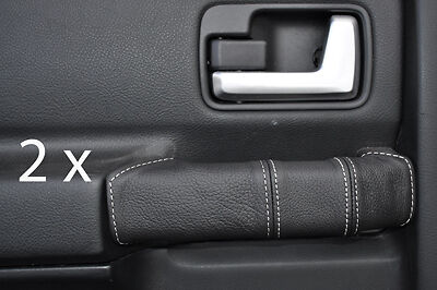 white stitch FITS LAND ROVER DISCOVERY 3  2X FRONT DOOR HANDLE COVERS CUSTOM NEW