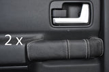 white stitch FITS LAND ROVER DISCOVERY 3  2X FRONT DOOR HANDLE COVERS CUSTOM NEW