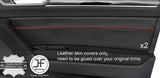RED STITCH 2X FRONT DOOR CARD TRIM LEATHER COVERS FITS VW TOURAN 5T 2015-2017