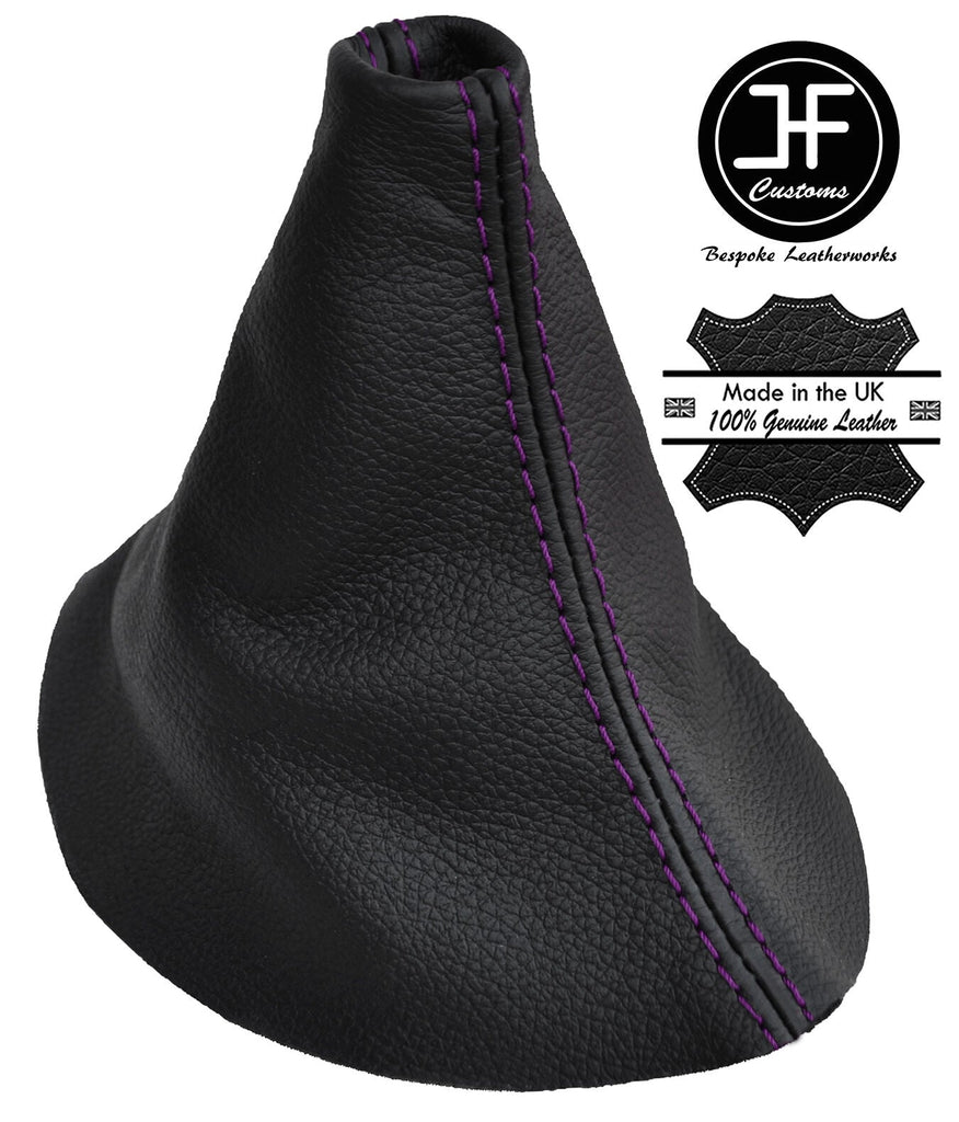 PURPLE STITCHING MANUAL REAL LEATHER GEAR GAITER FITS VW CADDY MAXI 2010-2015