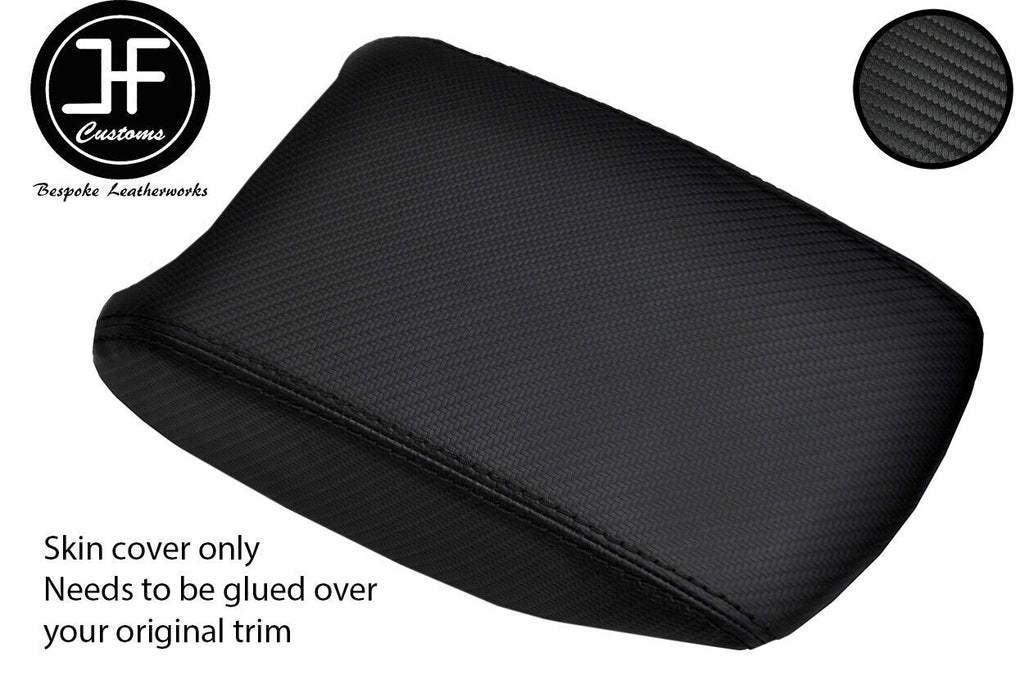 BLACK STITCH CARBON FIBER VINYL ARMREST COVER FITS NISSAN PULSAR 2014-2019