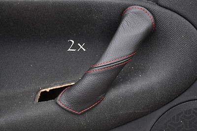 FITS ALFA ROMEO 147 LEATHER 2X DOOR HANDLE COVERS red CUSTOM NEW MADE IN UK