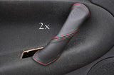 FITS ALFA ROMEO 147 LEATHER 2X DOOR HANDLE COVERS red CUSTOM NEW MADE IN UK