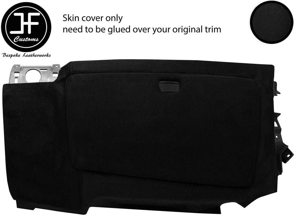 BLACK STITCH LOWER DASH GLOVE BOX  LUXE SUEDE COVER FOR BMW E81 E82 E87 05-07