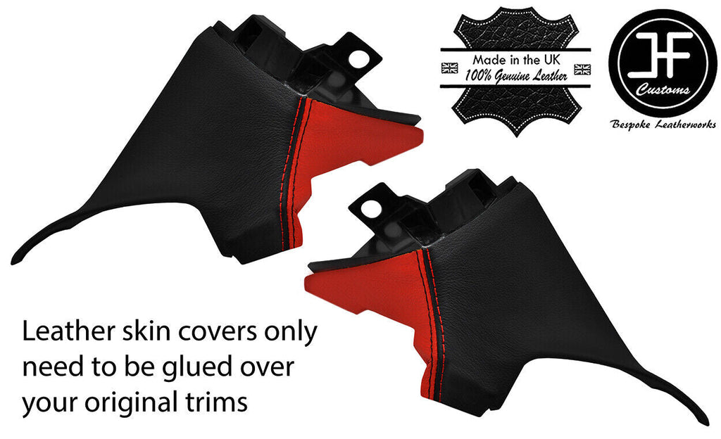 BLACK&RED  2X QUARTER C PILLAR LEATHER COVERS FOR TOYOTA GT86 SUBARU BRZ 12-19