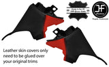 BLACK&RED  2X QUARTER C PILLAR LEATHER COVERS FOR TOYOTA GT86 SUBARU BRZ 12-19