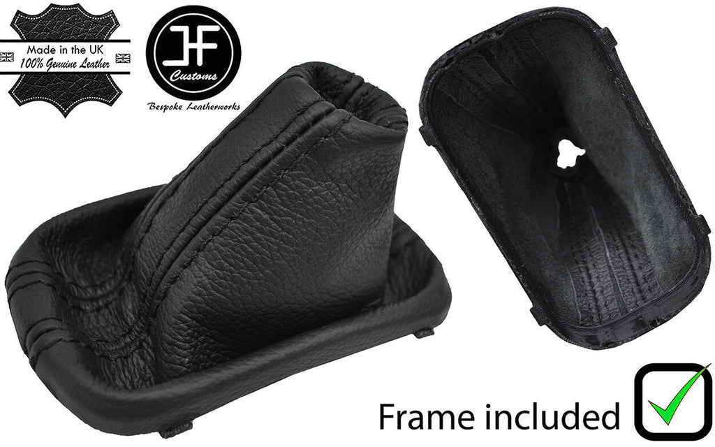 BLACK STITCH AUTO DSG LEATHER GEAR GAITER + PLASTIC FRAME FOR VW SCIROCCO 08-17