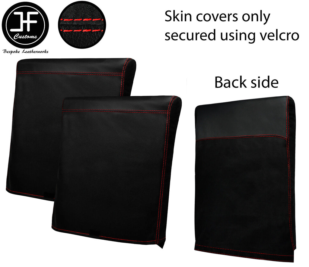 RED STITCH VINYL & LUXE SUEDE 2X TARGA GLASS ROOF BAGS FOR TOYOTA MR2 MK1 85-89