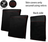 RED STITCH VINYL & LUXE SUEDE 2X TARGA GLASS ROOF BAGS FOR TOYOTA MR2 MK1 85-89