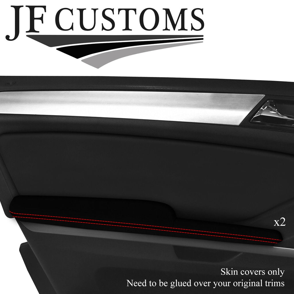 RED STITCH SUEDE  2X FRONT DOOR ARMREST COVER FOR MERCEDES ML W164 05-11
