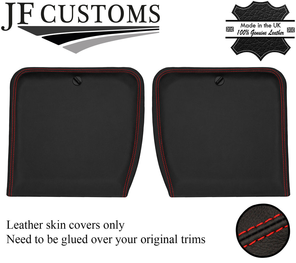 RED STITCH 2X TARGA T BAR SHADES LEATHER COVERS FOR TOYOTA MR2 MK1 84-90 JF1