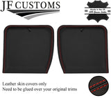RED STITCH 2X TARGA T BAR SHADES LEATHER COVERS FOR TOYOTA MR2 MK1 84-90 JF1