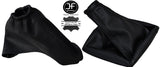 BLACK STITCH LEATHER GEAR & HANDBRAKE GAITER SET FITS JAGUAR X TYPE 2001-2009