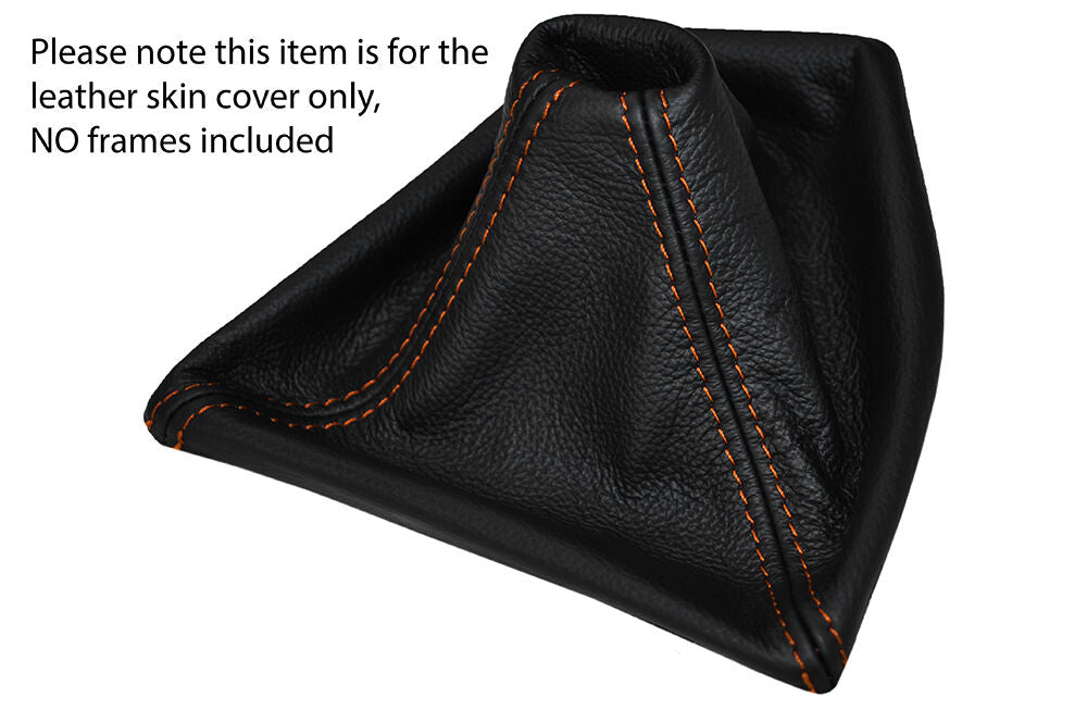 ORANGE STITCH MANUAL LEATHER SKIN GEAR GAITER FITS BMW 1 SERIES F20 F21 10-15