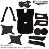 RED STITCH LEATHER & SUEDE TOP RECOVERY KIT COVERS FOR VW GOLF MK5 04-09 5DR
