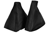 BLACK LEATHER  FITS BMW 5 SERIES E39 1995-2004 GEAR GAITER HANDBRAKE GAITER