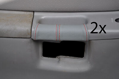 red stitch FITS FORD EXPLORER  2X GREY LEATEHR DOOR HANDLE COVERS CUSTOM NEW
